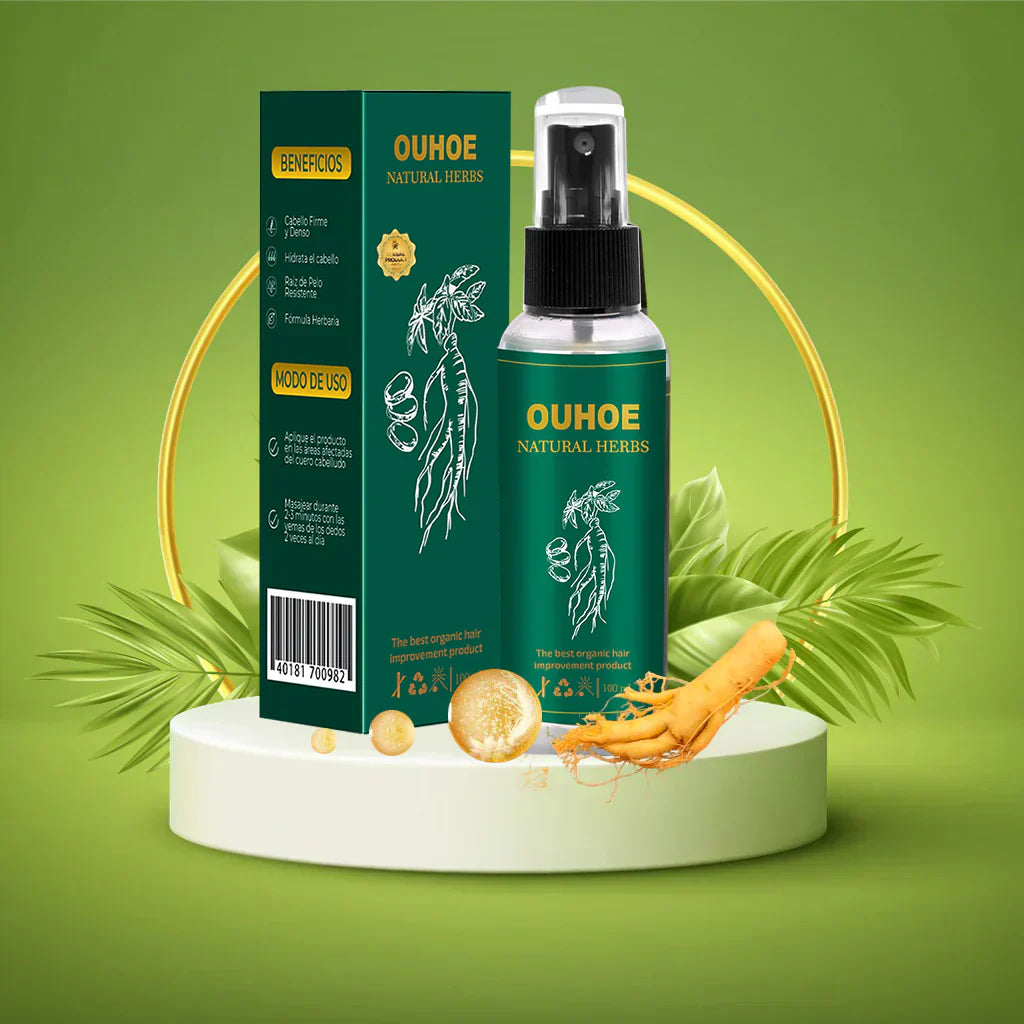 Ouhoe™ Elixir Capilar: Recupera tu Cabello y detiene la caída, fórmula herbal con ginseng + jengibre