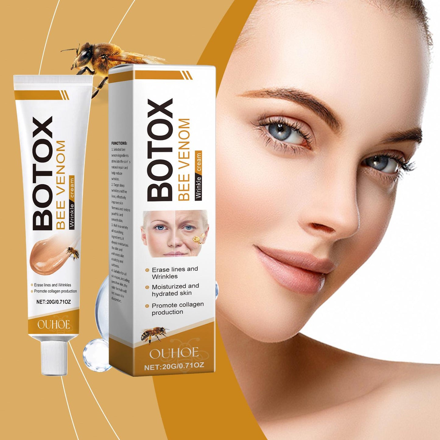 Crema BioAqua Anti-Arrugas Botox Natural con Veneno de Abeja đ⨠â Ouhoeâ˘