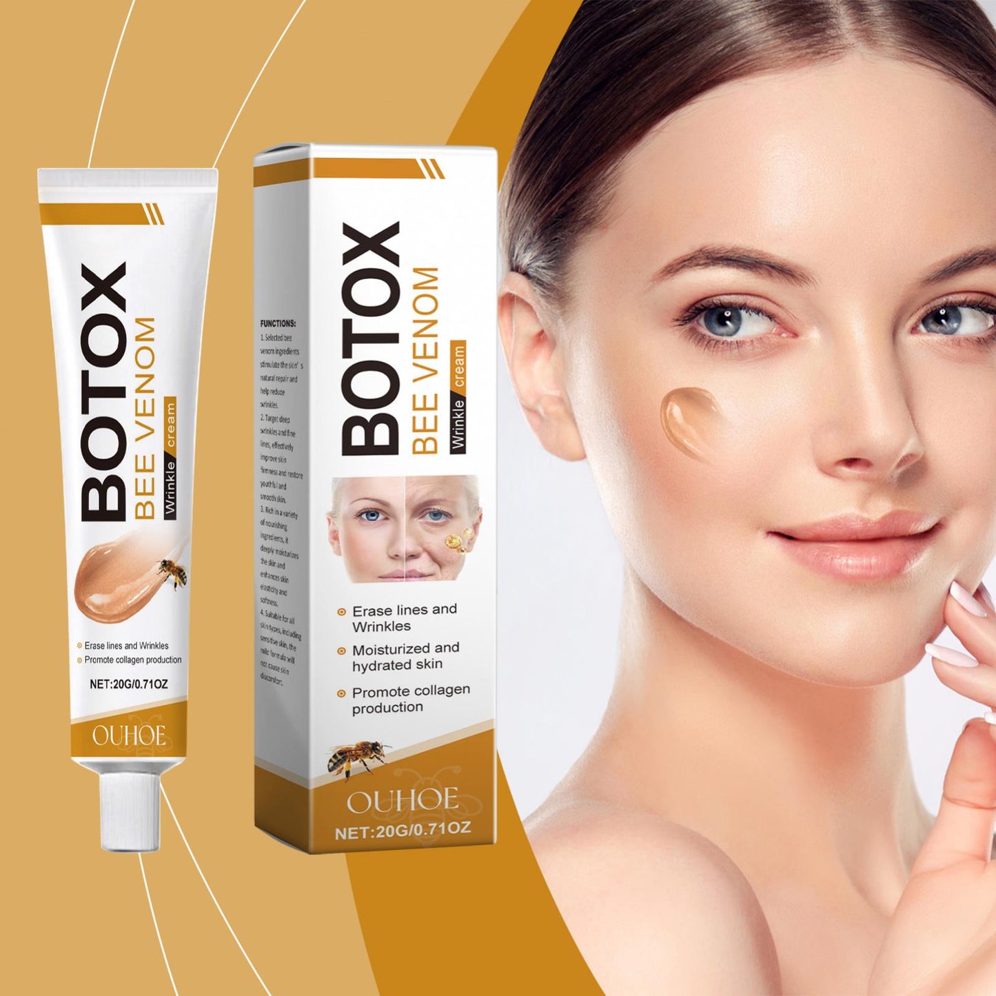 Crema BioAqua Anti-Arrugas Botox Natural con Veneno de Abeja đ⨠â Ouhoeâ˘
