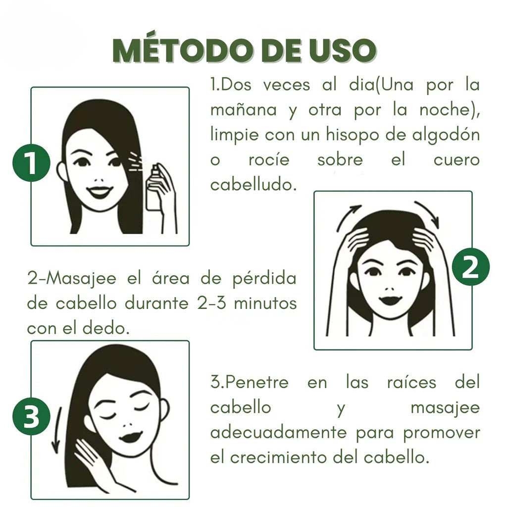 Ouhoe™ Elixir Capilar: Recupera tu Cabello y detiene la caída, fórmula herbal con ginseng + jengibre